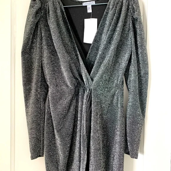 The fashion Poet glitter wrap dress
